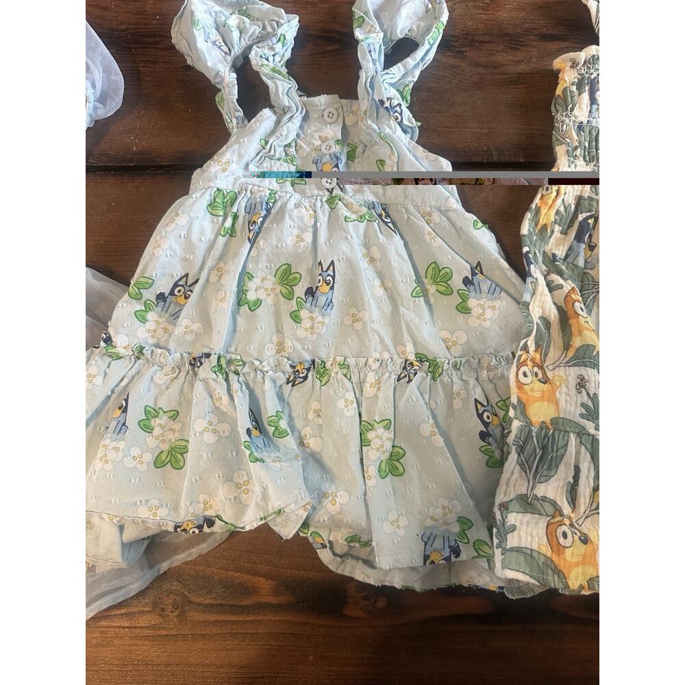Bluey toddler sz 2T Dress LOT of 3 Gauzey, Flutter Sleeve, Princess dress twirl - Picture 6 of 11